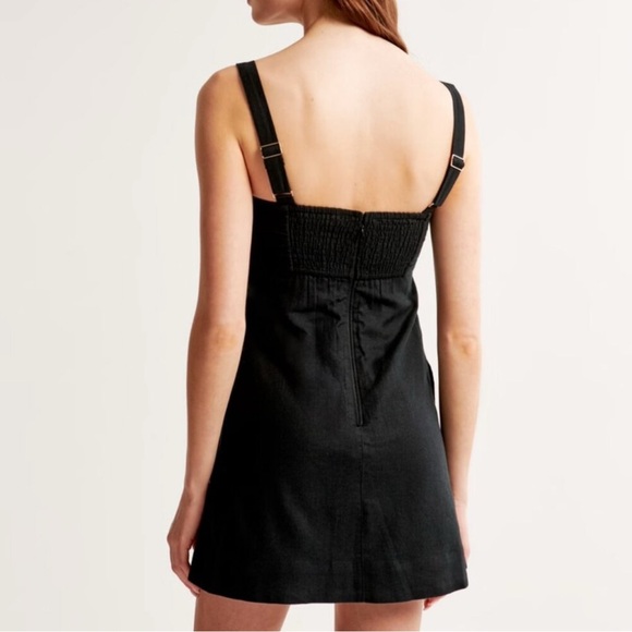 Abercrombie & Fitch Emerson Linen Blend Skort Sundress - Black, M - Picture 2 of 4